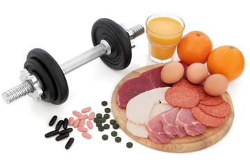 Body Building Equipment and Food
