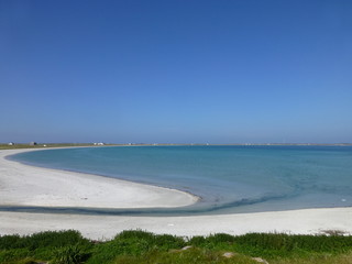 View of Gott Bay, Isle of Tiree, Scotland on a sunny summer's day