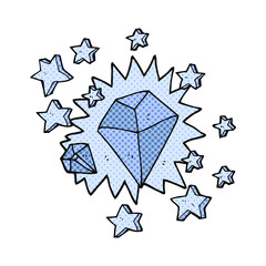 cartoon sparkling diamond