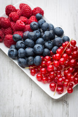 Fresh blueberries and red currant.