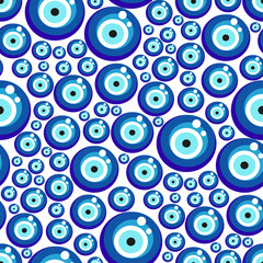 Seamless pattern with evil eye 