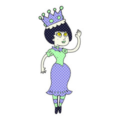 cartoon vampire queen waving