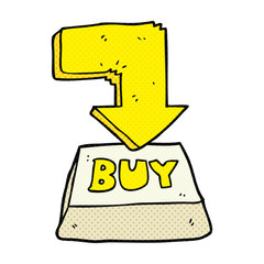 cartoon computer key buy symbol
