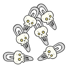 cartoon skull hairclips