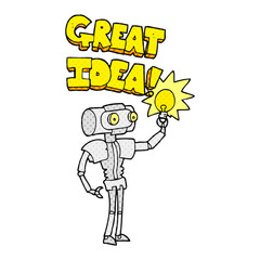 cartoon robot with great idea