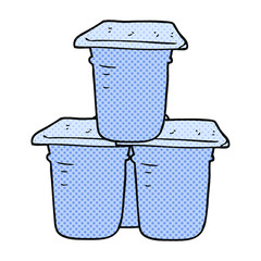 cartoon yogurt pots