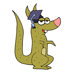cartoon kangaroo with graduation cap