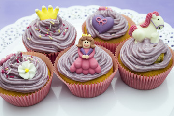 Colorful cream muffins