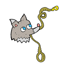 cartoon dog with leash