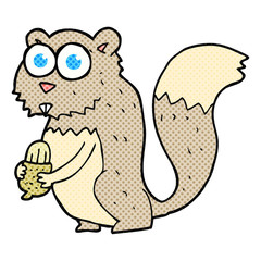 comic book style cartoon angry squirrel with nut