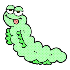 comic book style cartoon caterpillar