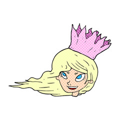 comic book style cartoon woman with blowing hair