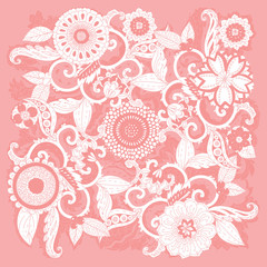 Vector Pastel Floral Frame. 