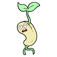 comic book style cartoon sprouting seed