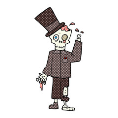 comic book style cartoon posh zombie