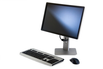 flat monitor, keyboard and mouse