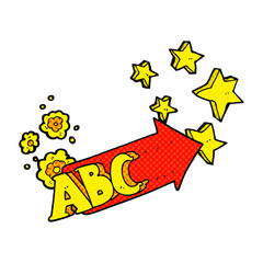 comic book style cartoon ABC symbol