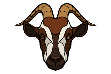 Goat head vector image on white background