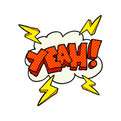 Yeah! comic book style cartoon symbol