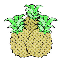 comic book style cartoon pineapple