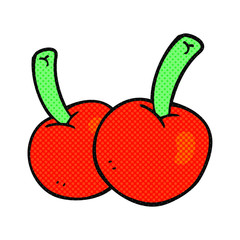 comic book style cartoon cherries