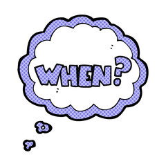 comic book style cartoon when? word