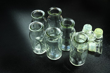 Antique glass bottles for medical purposes