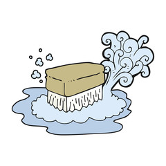 cartoon scrubbing brush