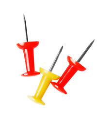 Group of push-pins, isolated on white