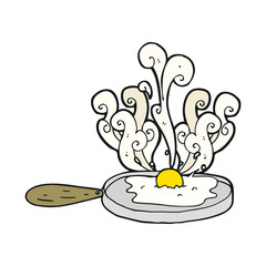 frying cartoon egg