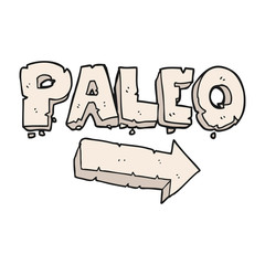 cartoon paleo diet pointing arrow