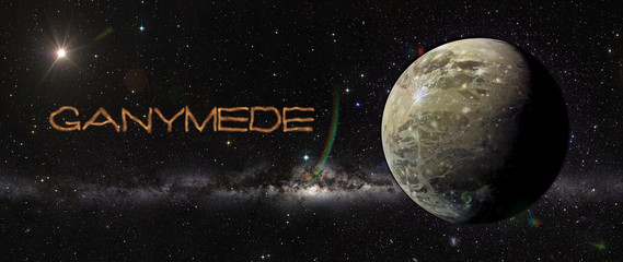 Ganimede in outer space.