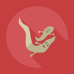 Flat modern design with shadow icons turd, faeces