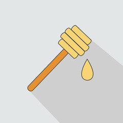 Honey dipper flat icon