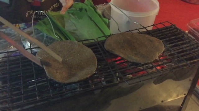 slow motion round dough grilled on stove, thai food