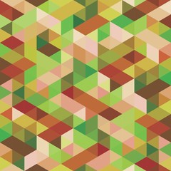 Green and Orange Triangles Seamless Pattern
