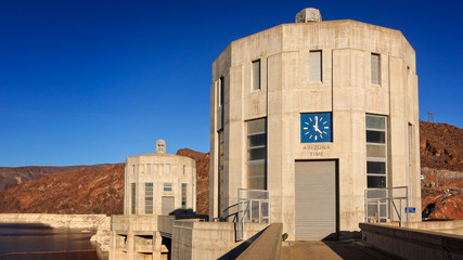 Clock Showing Arizona Time at The Hoover Dam