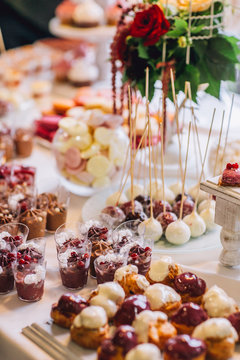 Delicious Wedding Cake and Candy Bar