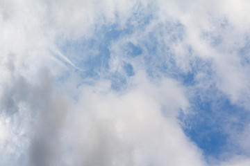 Obraz premium Blue sky white soft clouds. Abstract background