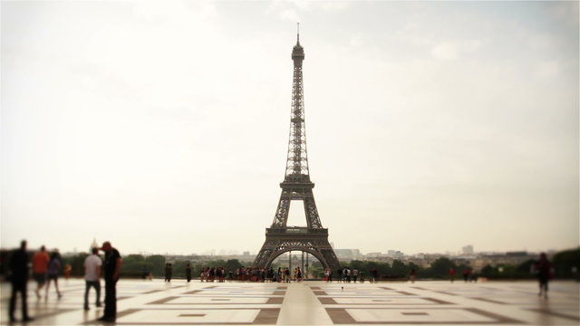 Famous Eiffel Tower In Paris, View From Trocadero