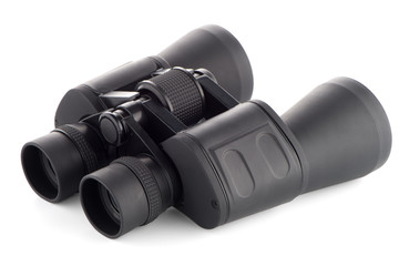 Black binoculars isolated