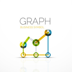 Abstract logo idea, linear chart or graph  business icon. Creative vector logotype design template