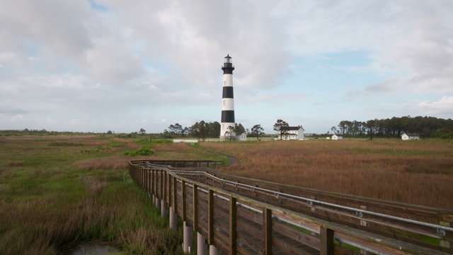 4K Bodie Island Lighthouse Timelapse Zoom-in 1b