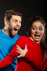 Man husband abusing woman wife. Violence.