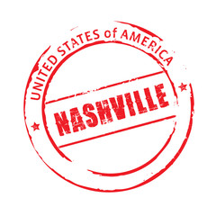 Red vector grunge stamp NASHVILLE