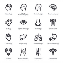 Medical Specialties Icons Set 1 - Sympa Series | Black