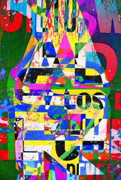 Background random digital collage or typography design wallpaper