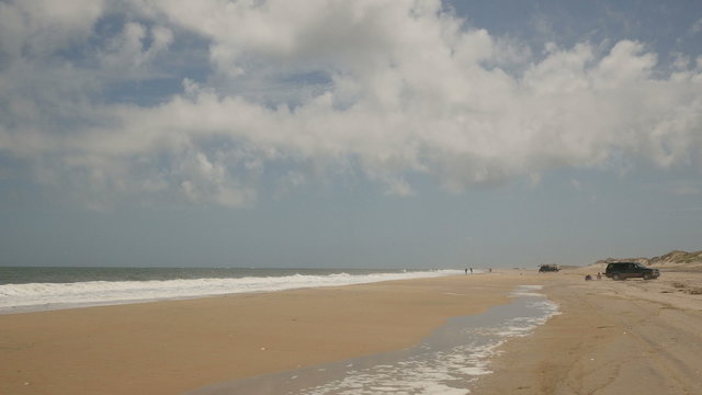 4K Beach with Dispersed Surf Fishermen 3