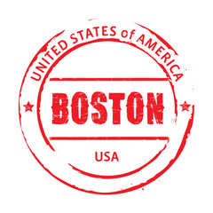 Red vector grunge stamp BOSTON