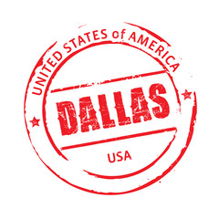 Red vector grunge stamp DALLAS
